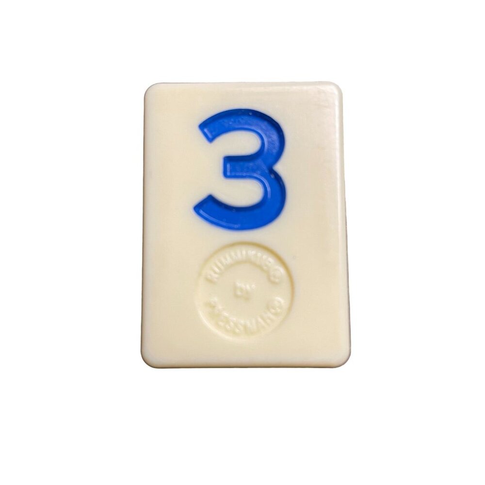 Pressman Rummikub Blue 3 Tile Original Replacement Game Piece Smooth Back u